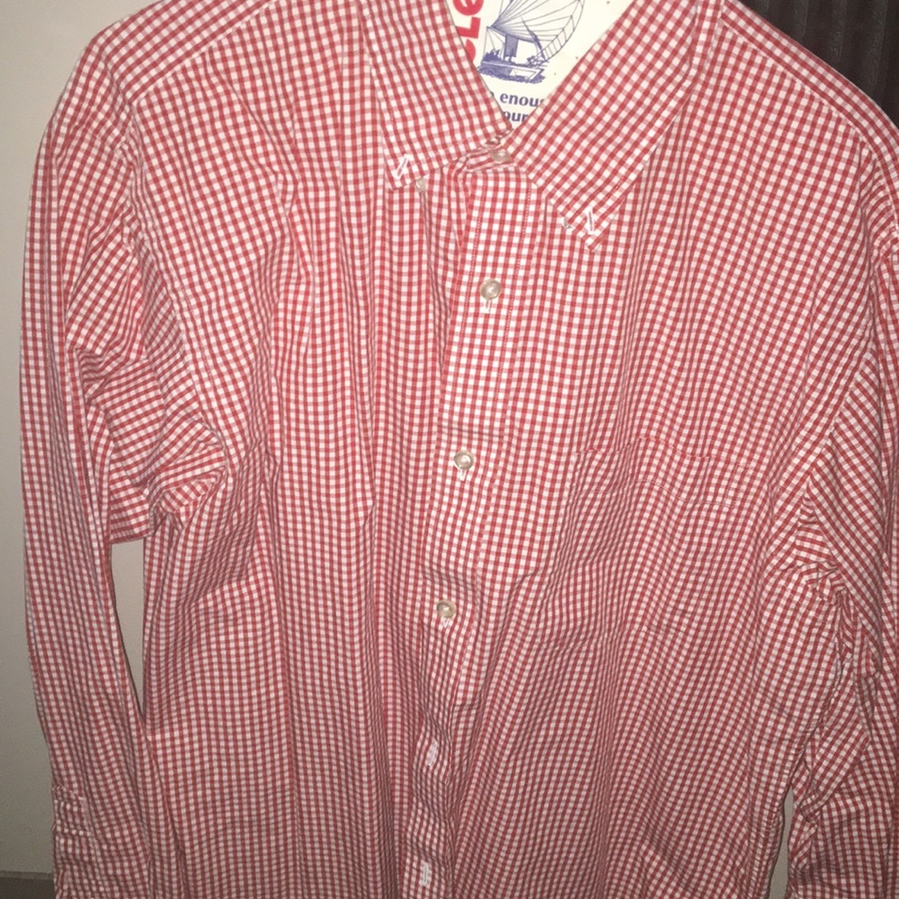 Lands End men’s Shirt Red Check
